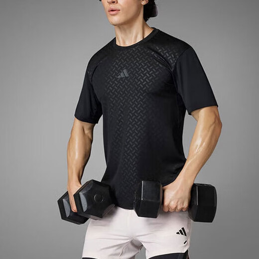 Adidas kurzärmelige Männer im Sommer schwarzer Männer T-Shirt Ice Seide Sportswear Cool Running T-Shirt IL1381/ S 120-135jin [Jin entspricht 0,5 kg]