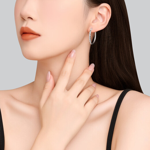 Chao Acer Platinum Earrings and Earrings for Women PT950 Earrings, Premium Earrings for Girlfriend, Priced at RMB 360, C Pair, 3.4g
