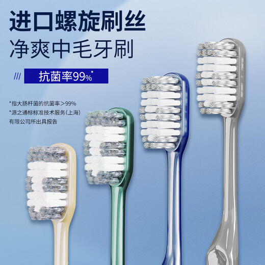 Frog Adult Toothbrush Set 2 Pack Antibacterial Medium Hard and Soft Bristle Toothbrush for Men and Women (Random Color)