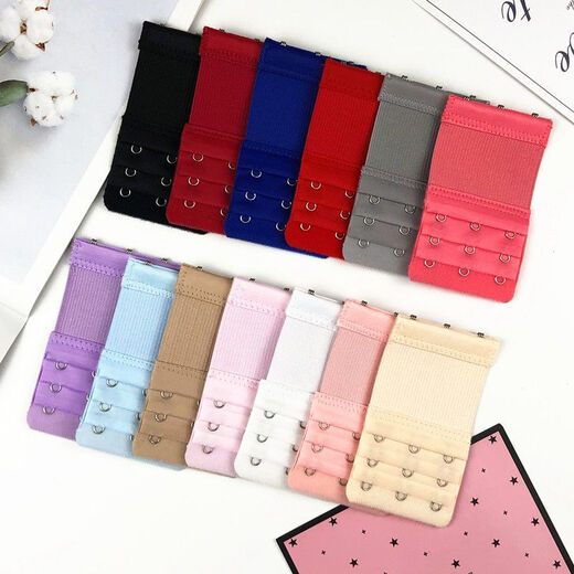 Mu Fengqing elastic bra extension buckle four rows bra extension buckle three rows two rows bra buckle adjustment back skin color (high elasticity) 4 rows 2 pieces