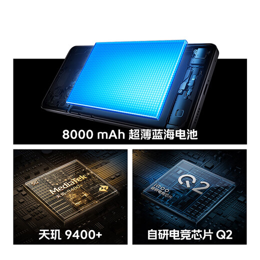 Vivo iQOO Z10 Turbo+ 12GB+256GB Polar Gray Dimensity 9400+ Flagship Core 8000mAh Ultra-Thin Blue Ocean Battery National Subsidy E-Sports Phone