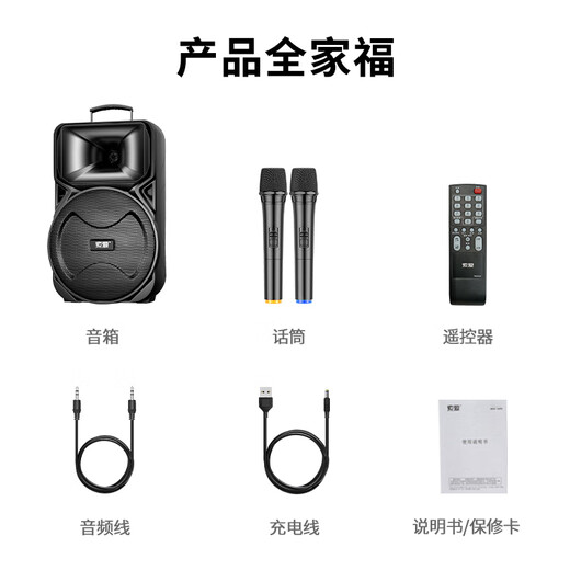 Sony Ericsson (soaiy) 12-inch square dance audio high-power portable outdoor heavy bass Bluetooth karaoke special high-volume mobile trolley speaker outdoor performance equipment dual microphone A89WM