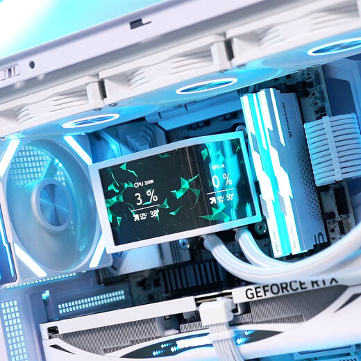 SAMA Jinghong screen display version white ATX sea view room gaming computer desktop case hardware status display/270 panoramic view/support 360 water cooling/9 fan positions/Type-C