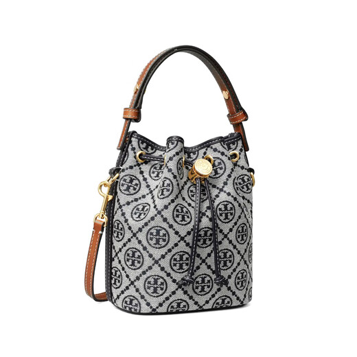 Tory Burch T MONOGRAM printed women's bag mini bucket bag crossbody bag navy blue New Year gift