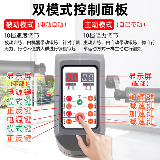 Devino Rehabilitation Bike Electric Horizontal Fitness Bike Home Training Equipment for Elderly People with Hemiplegia upper and lower limbs hand and leg stroke 821s-2+ gloves 2+ tripod 2+ leg strap 1+ belt 1