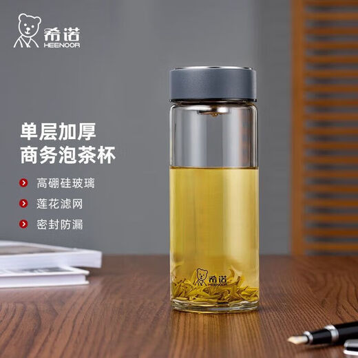 Heenoor Sino Glass Cup Einschicht Glasbecher Herren-Auto-Haushalt tragbar verdickte große Kapazität Teetasse 695m 9076