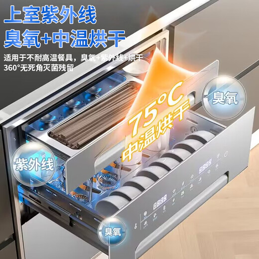 Wanbao built-in disinfection cabinet for home use 15% national subsidy Small kitchen tableware multi-functional three-layer 128L large capacity high-temperature disinfection cupboard three-layer two-star 100L standard two-layer + 4 functions + high-temperature disinfection