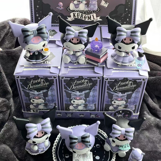 Okason Sanrio Kurome Lucky Series Blind Box Trendy Handheld Office Desktop Ornaments Girls Birthday Gift Toys Whole End Luxury Set Boxed 6 Boxes + 1 Large Box Lucky Kurome (Free Glue with Order)