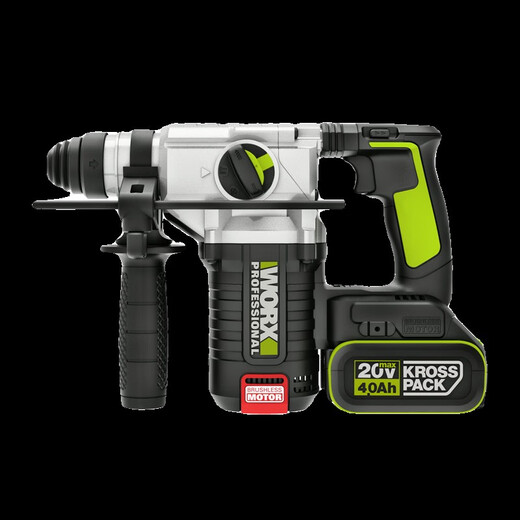WORX 威克士威克士无刷锂电锤WU388工业级电动工具冲击钻充电式大功率电锤 WU3884.0双电+快充圆柄