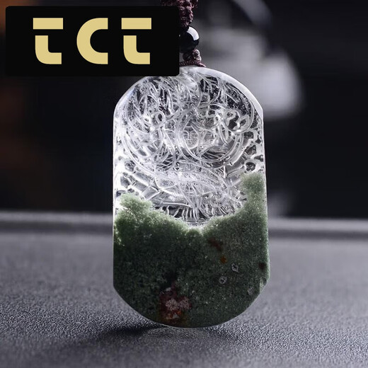 TCT Green Ghost Thousand-Hand Avalokitesvara Pendant Zodiac Rat Native Buddha Dark Green Necklace