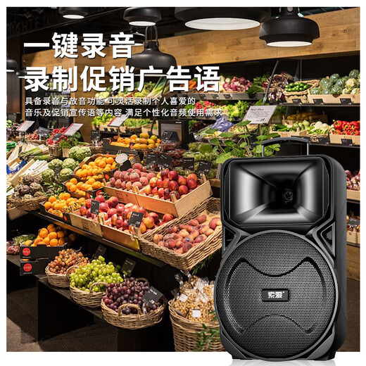 Sony Ericsson (soaiy) 12-inch square dance audio high-power portable outdoor heavy bass Bluetooth karaoke special high-volume mobile trolley speaker outdoor performance equipment dual microphone A89WM