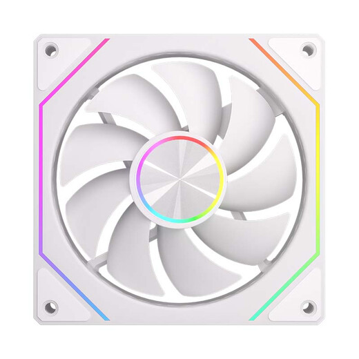 动力火车（PowerTrain）棱镜8 PRO机箱风扇12CM台式电脑ARGB神光同步主机散热风冷 无限镜灯效 白色正叶