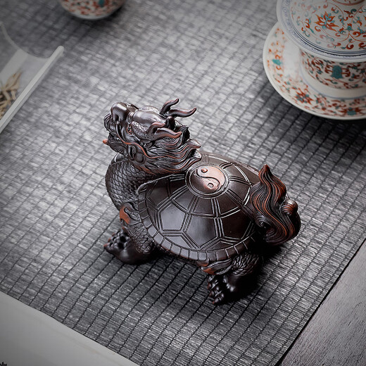 Mingke Mingke tea pet ornaments purple sand dragon turtle Pixiu can raise wealth accessories Zen tea ceremony coffee table boutique tea play tea worms purple pottery dragon turtle