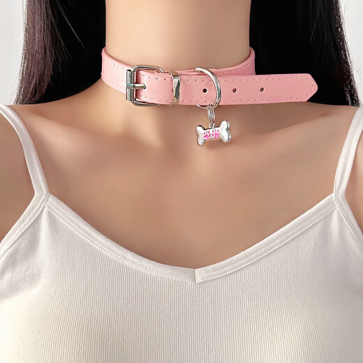 First Meeting Choker Puppy Necklace SM Daughter and Mother Love Dog Bell Collar Dog i Slave Couple Neck Dog Collar Couple Chinese Valentine's Day Pink Big Bell Collar Pink Bell Set