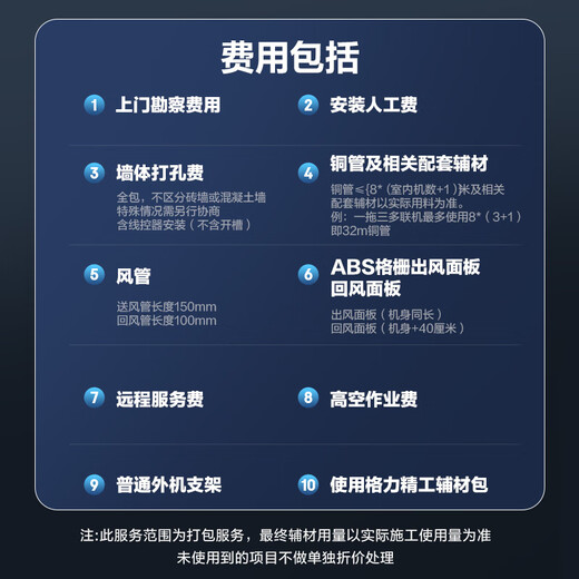 Gree central air conditioner, one to four, multi-split 5-pipe Lingzhi 120 GMV-EH5WL/A, multi-effect mute, one-price all-inclusive package, Gree Seiko installation, national subsidy