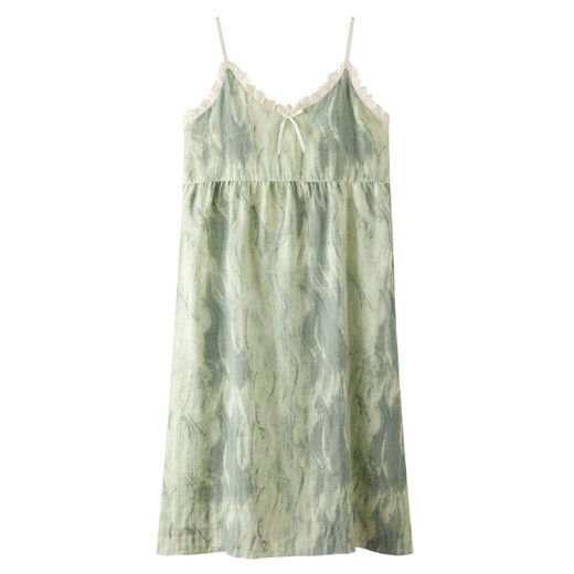 
Summer nightgown with breast pads for women, thin pajamas, pure and sexy girls casual dress QM6627 M