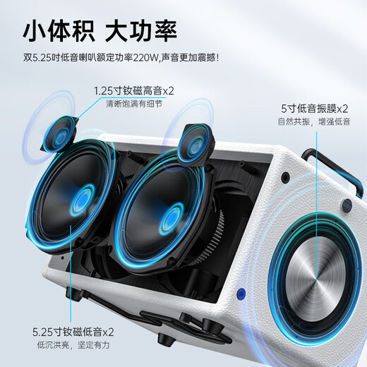 KAEM5 outdoor singing audio guitar electric blowpipe saxophone outdoor karaoke road show live broadcast high-power musical instrument speaker M5 Black Tiger Head (Deluxe Edition)