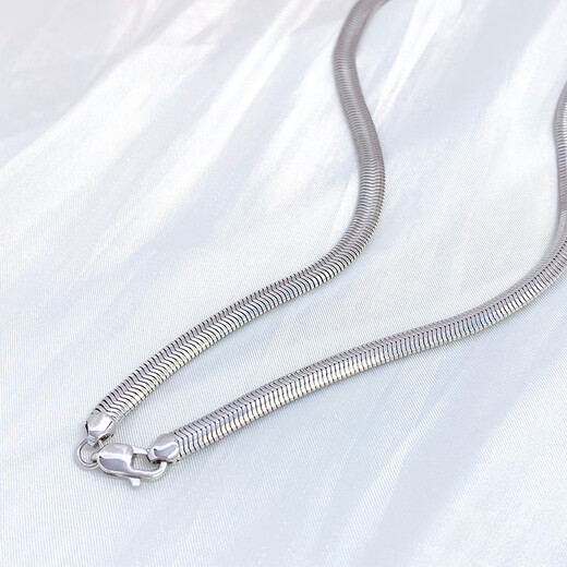 Zhaoliang PT950 platinum snake bone necklace for men and women platinum necklace clavicle chain plain chain gift gift 35.35g length 58cm width 4mm