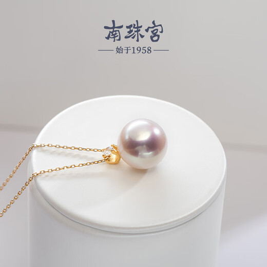 Nanzhu Palace 925 silver freshwater pearl pendant Princess Diana style single round female 925 silver freshwater pearl pendant 10-11mm
