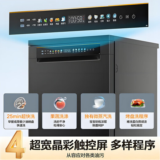 Haier's new dishwasher, large 16 sets of independent built-in dual-purpose L5 fully automatic frequency conversion triple spray 720 high-pressure flushing, disinfection, sterilization and drying, upper and lower independent zone washing, 20% subsidy, ready stock | 16+1 sets of independent built-in dual-use | L5