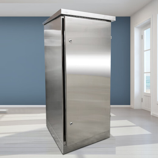 Stainless steel outdoor waterproof distribution cabinet 304/316L material network battery equipment cabinet IP6567 grade silver 1000*600*600