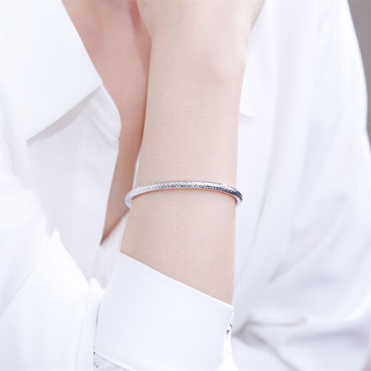 Meluxe PT950 platinum bracelet, platinum bracelet, sparkling car flower bracelet, birthday gift for girlfriend, wife, about 10.84g-54mm