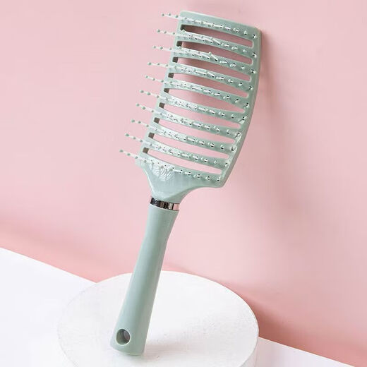 Shape fluffy ribs curved high skull hair care top large curved comb for women and men curly hair salon wide tooth hair smoothing massage comb ribs comb blue 1