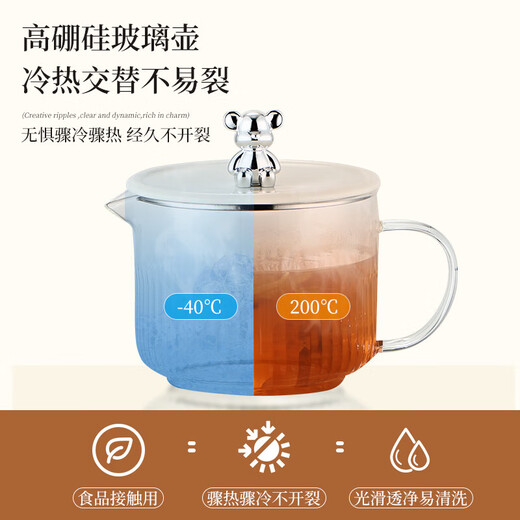 Health kettle, kettle, hot water kettle, thermostatic kettle, teapot, teapot, all-in-one, fully-glass, fully-automatic, small household, multifunctional office, large capacity, rose gold 0.6L