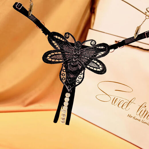 Sexy underwear open thong pearl large size sexy pants for women going out 2273 black bow open pendant underwear