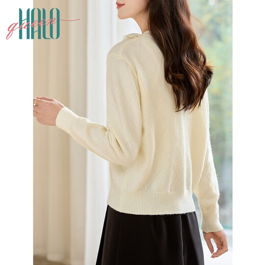 Halo Queen knitted cardigan women's French lace college style bow versatile cardigan H51Z021