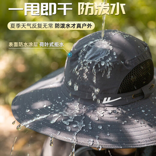 Pull-back sun hat, men's sun protection hat, outdoor face-covering sun hat, neck protection, anti-UV fishing straw hat, simple fisherman hat