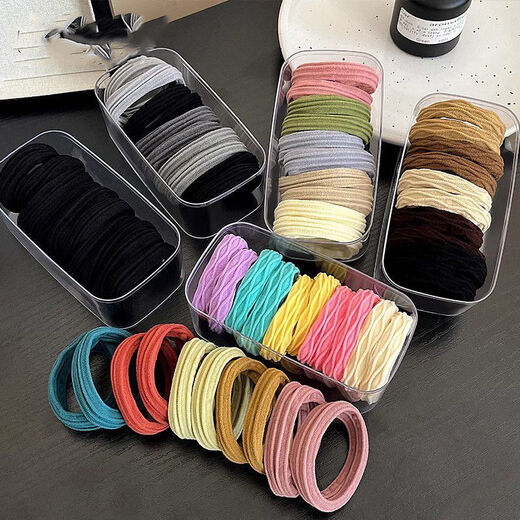 Children's cute thick hair rope girls high elastic hair rope girls tied with rubber bands and hair accessories. Value bag [30 milk color series]