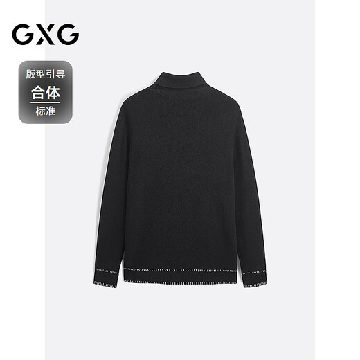 GXG Men's Multicolor Warm Turtleneck Sweater Winter New Style Black L