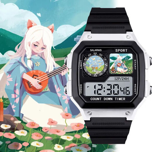 
Light Escape Sky Mushroom White Bird Keel surrounding electronic watch small square waterproof luminous no entertainment function gift [Stylish silver-electronic watch] z3895 Light Escape Super Value Gift Pack (Extra Long Battery + Gift Box Packaging)