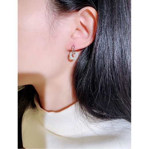 QUAMER 2025 new style of earrings for small ears, trendy light luxury round face earrings 18k rose gold earrings, a pair of rose gold earrings