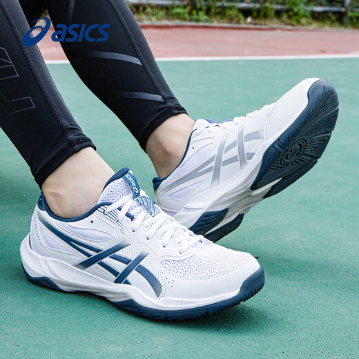 Asics men's badminton shoes autumn and winter lightweight breathable training sports shoes GEL-ROCKET 12 white/blue-100 41.5