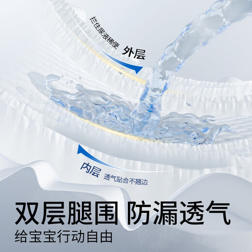 Kabu Blue and White Series Diapers Newborn Pull-ups Baby Diapers Lightweight Breathable Soft Large Suction Capacity Leakproof Diapers Trial Pack XXL Size 4 Pieces (>15KG)