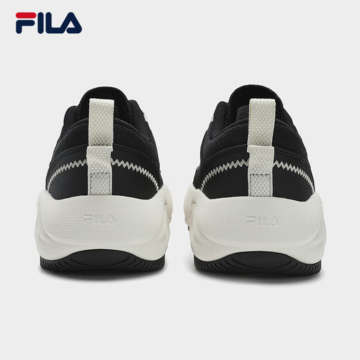 FILA official men's shoes COOKIES retro canvas shoes 2025 summer new cookie shoes fashion casual shoes black/milk white-BG 43