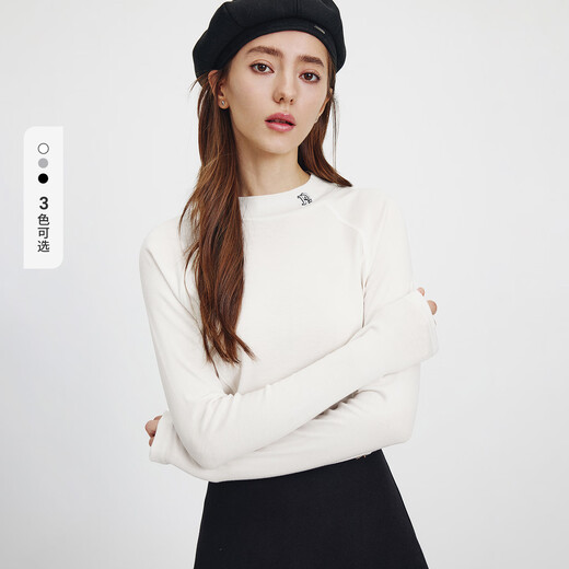 Navigare Italian small sailing boat 25 new autumn and winter inner wear women's high elastic round neck slim long-sleeved T-shirt 2335055501