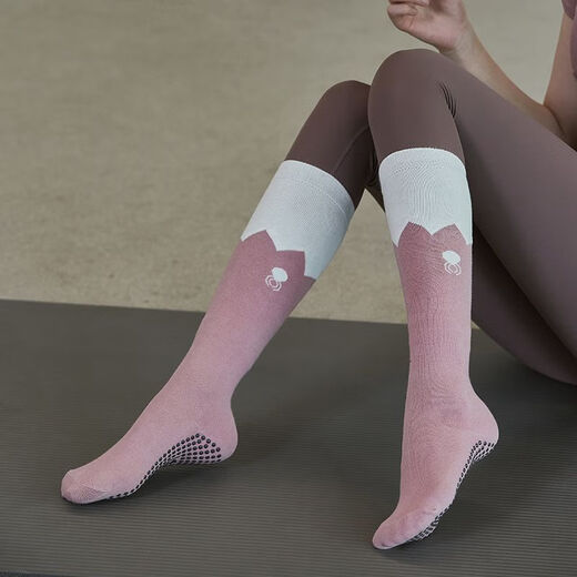 Xiaoyu Gaga Sports Yoga Socks Long-Tube Over-the-Knee Professional Anti-Slip Women's Autumn and Winter Five-Finger Medium-High Thigh Indoor Pilates Special Pink