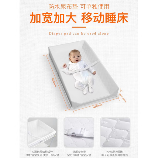 Yusenyi baby changing pad table touching massage table baby changing pad diaper table waterproof diaper pad new nursing pad left and right protective gray striped cloth cover 1 piece 80x43cm