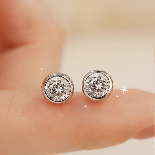 RHM platinum bubble earrings for women, platinum moissanite and diamond earrings, birthday and Valentine's Day gifts for girlfriend, platinum moissanite bubble earrings + certificate + gift box