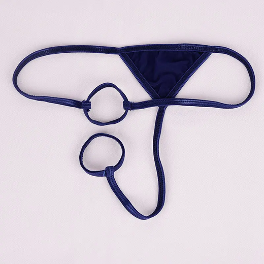 Men's ring thong men's lifting ring ice silk ring locking low-waist boys' underwear solid color sexy gay black one size