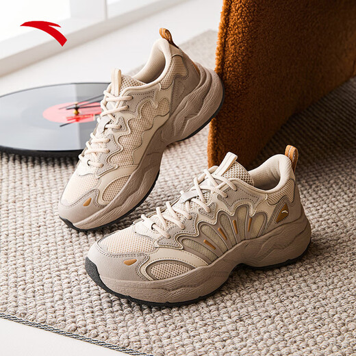 Anta Lin Xiaojun's same style Meteorite 3丨Mesh training shoes, comfortable retro dad shoes sneakers 112538851 Men's style mud sand gray/iron man gray/light brown 6 36 (female)/40 (male)