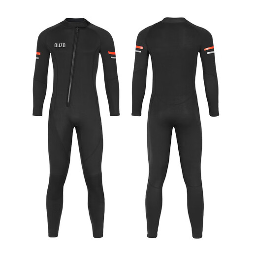 OUZO new 1.5mm wetsuit men's one-piece cold and warm wetsuit surfing suit jellyfish suit winter swimsuit black BCM2002-B M