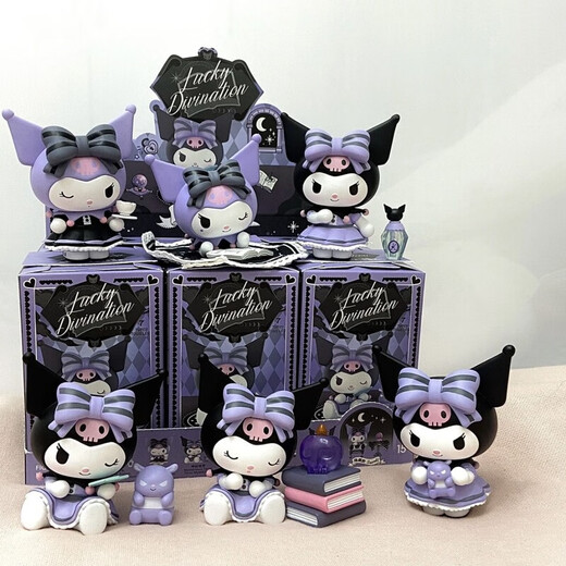 Okason Sanrio Kurome Lucky Series Blind Box Trendy Handheld Office Desktop Ornaments Girls Birthday Gift Toys Whole End Luxury Set Boxed 6 Boxes + 1 Large Box Lucky Kurome (Free Glue with Order)