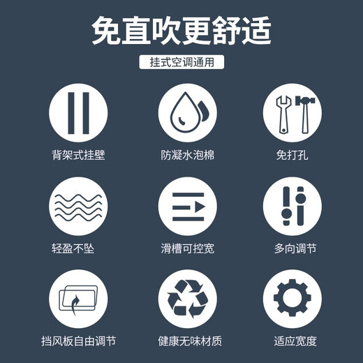 Yibaili central air conditioning windshield ceiling machine ceiling anti-direct blow air conditioning baffle air conditioning cover plastic steel integrated ceiling windshield 60cm*4 pieces 5502X2