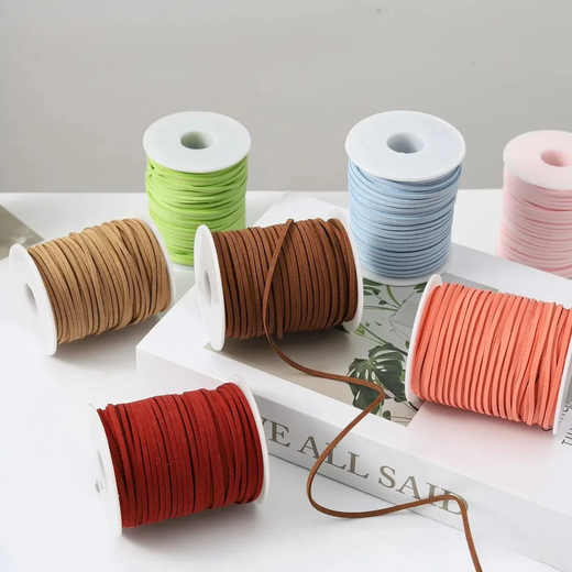 Thread braided chenille leather rope lanyard cowhide rope decorative deerskin rope suede rope drawstring velvet belt diy braided rope velvet leather rope about 45m brown