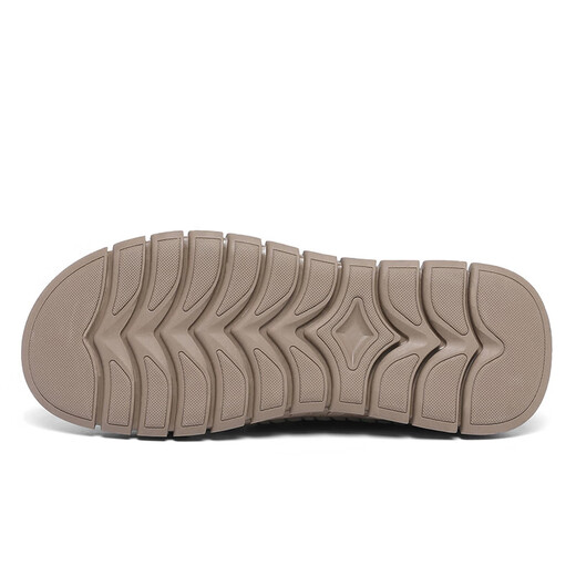 超纤皮凉鞋男款法皮鞋春夏季新款真皮镂空洞洞鞋软底休闲沙滩鞋男 沙色 【超纤皮A681】 42