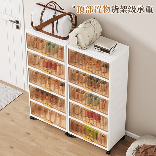 Sailotou Shoe Box Storage Transparent Shoe Shelves Space Saving Integrated Wall Entry Simple Shoe Cabinet Multi-layer Home Door 60CM Width丨Simple White丨5 Layers丨Thickened and Deepened